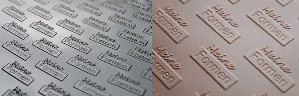Structure sheets for pralines and chocolate with your logo or motif